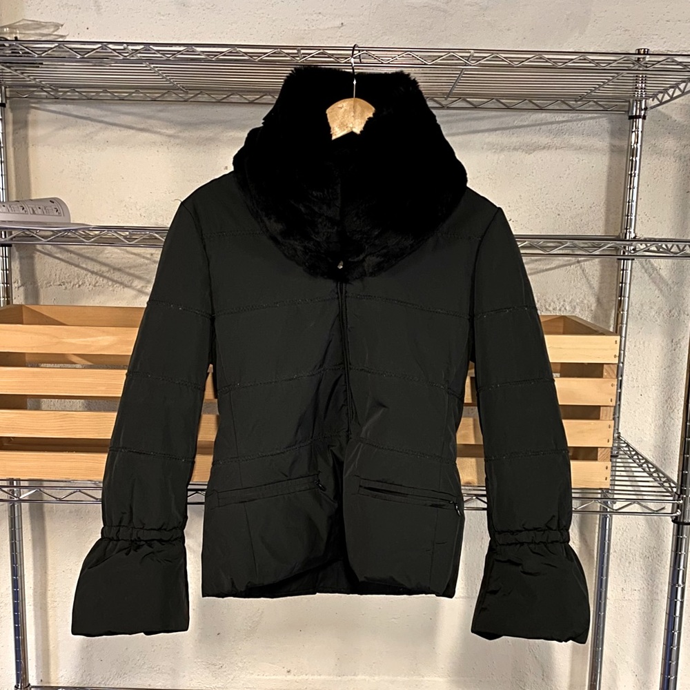 Peserico Fox Fur Collar Quilted Jacket